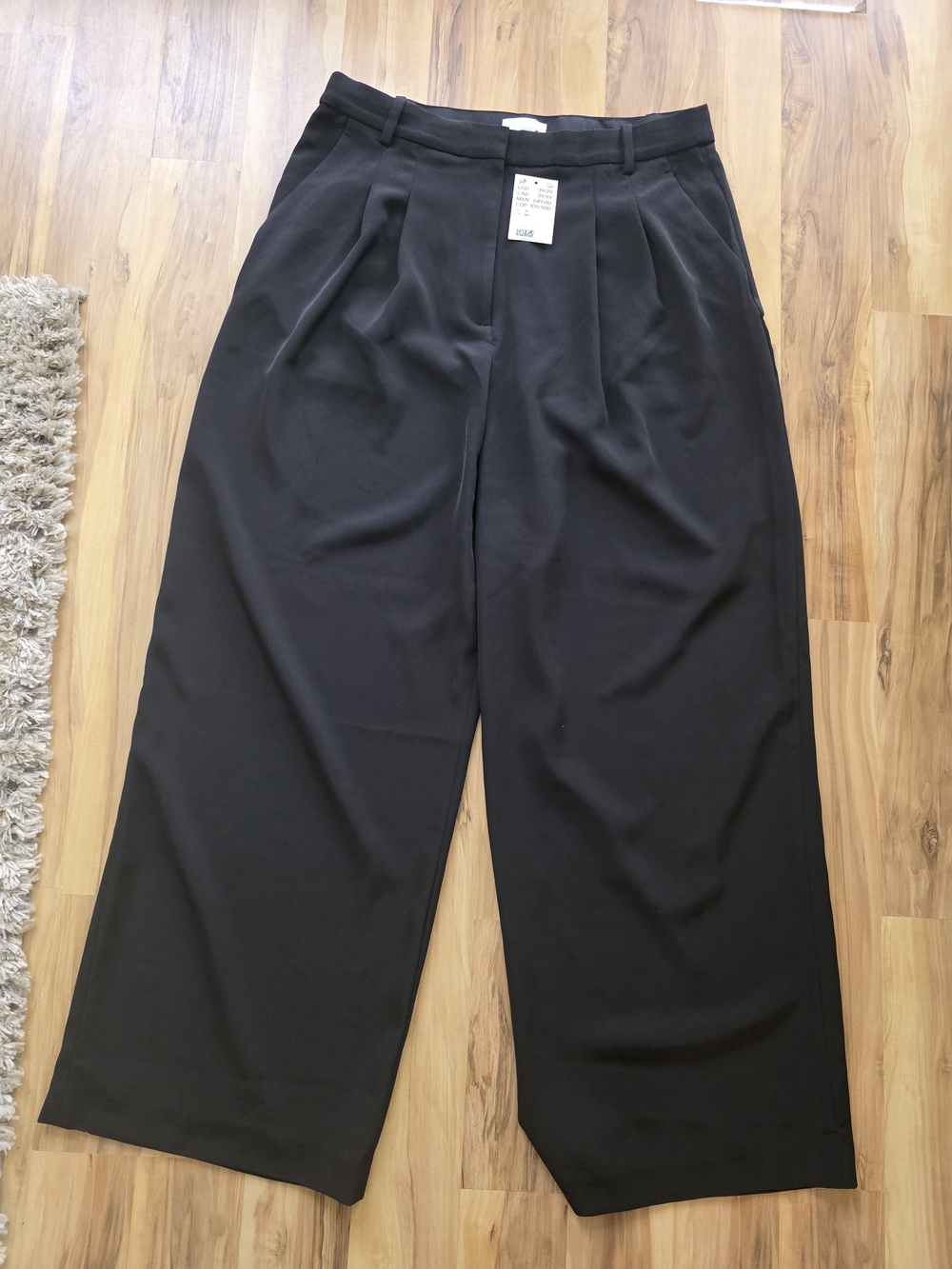 H&M Black Straight Leg Wide Trousers